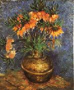Vincent Van Gogh Imperial Crown Fritillaria in a Copper Vase